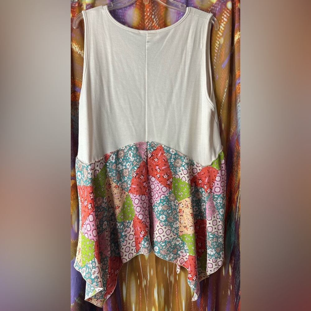 Boho Multicolor Patchwork Top - image 3